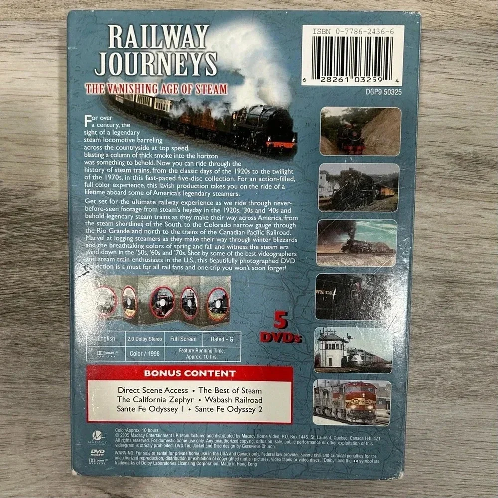 Railway Journeys: The Vanishing Age of Steam DVD 5-Disc Set 2005 Train History - Picture 11 of 11